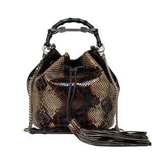 GUCCI • MISS BAMBOO PYTHON BUCKET BAG